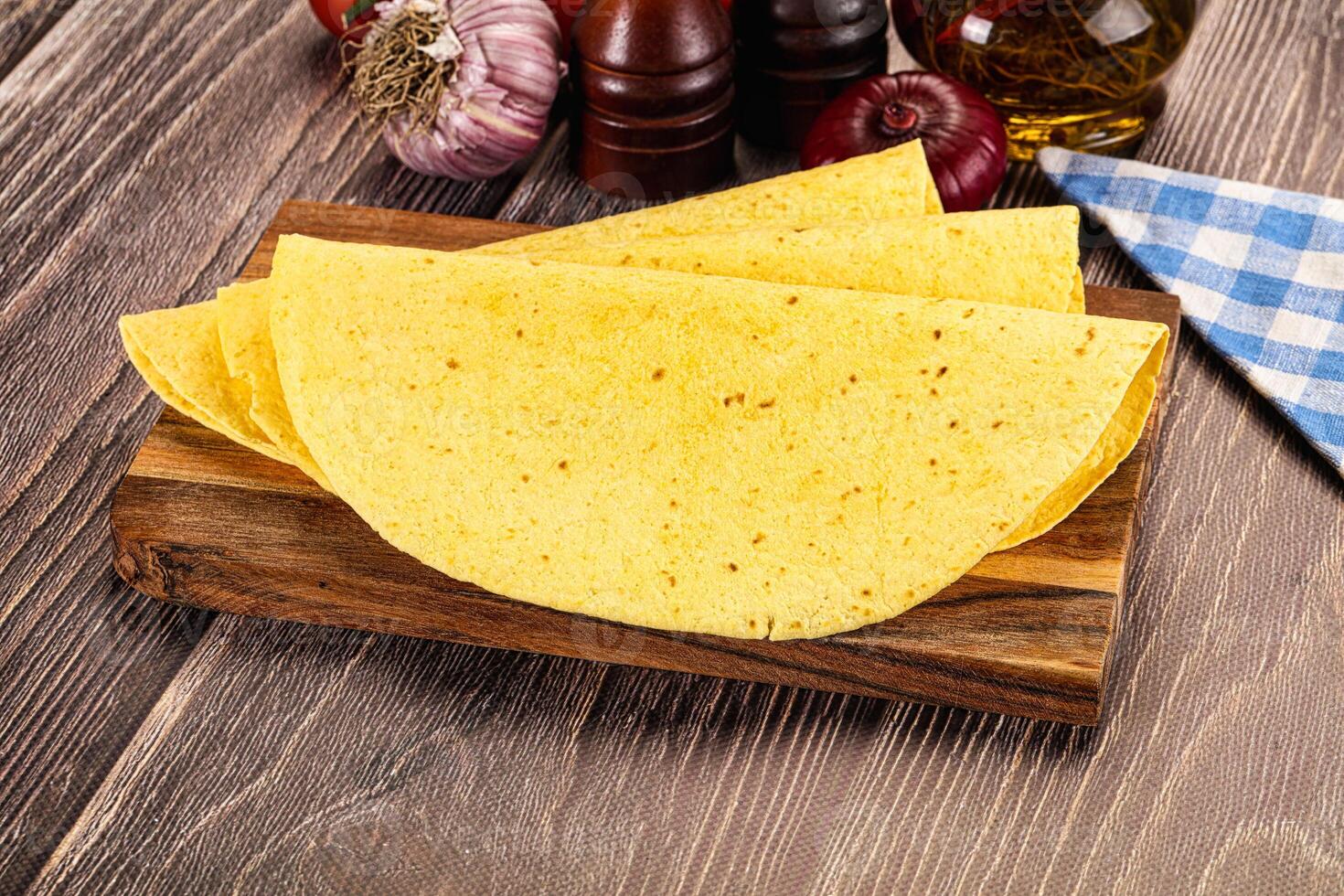 Mexican tortilla for burrito wrap photo