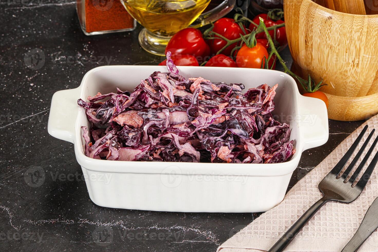Coleslaw salad with cabbage and carrot photo