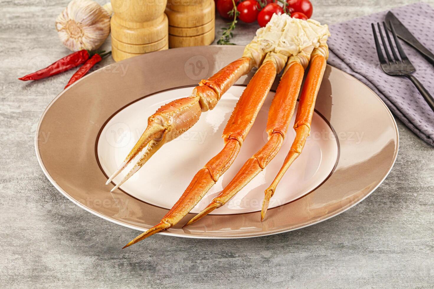 Delicous luxury crab claw legs photo