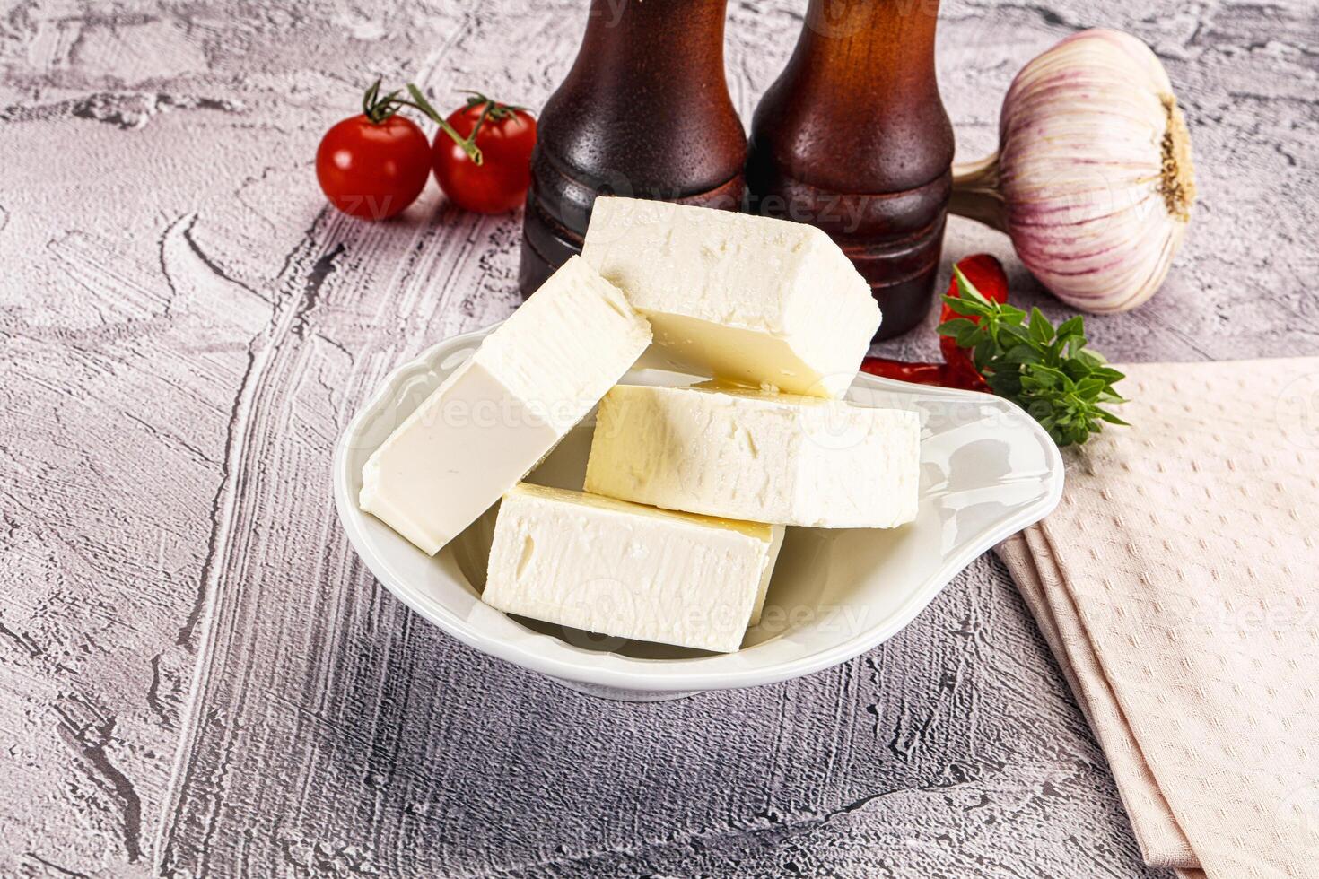 Greek traditional cuisine - Feta cheese photo