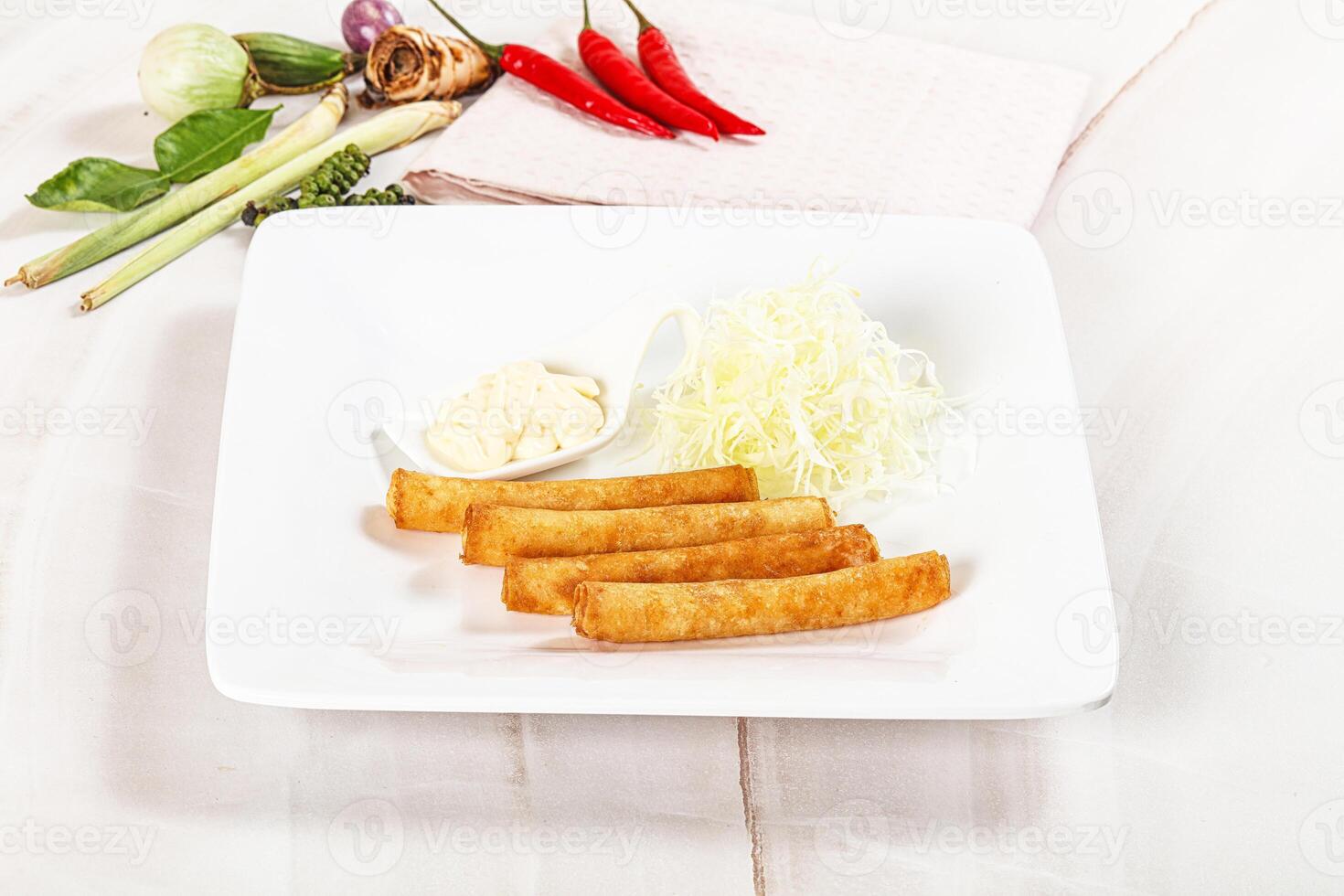 Fried spring roll with prawn photo