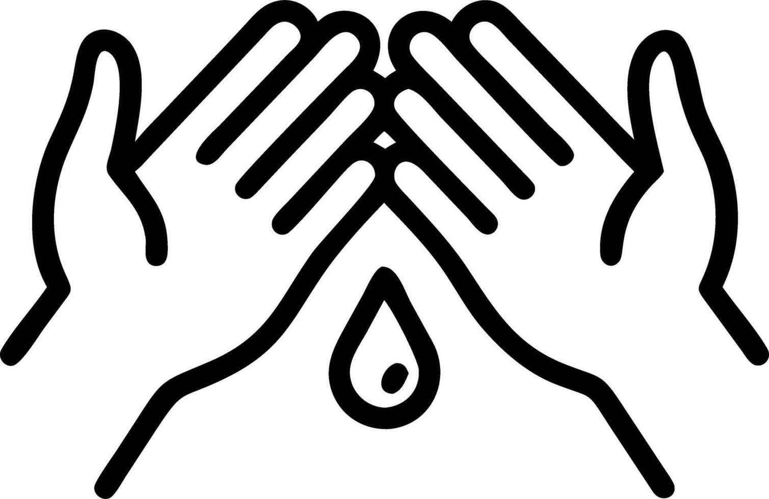 Soft abstract digital art of hands wiping away tears vector