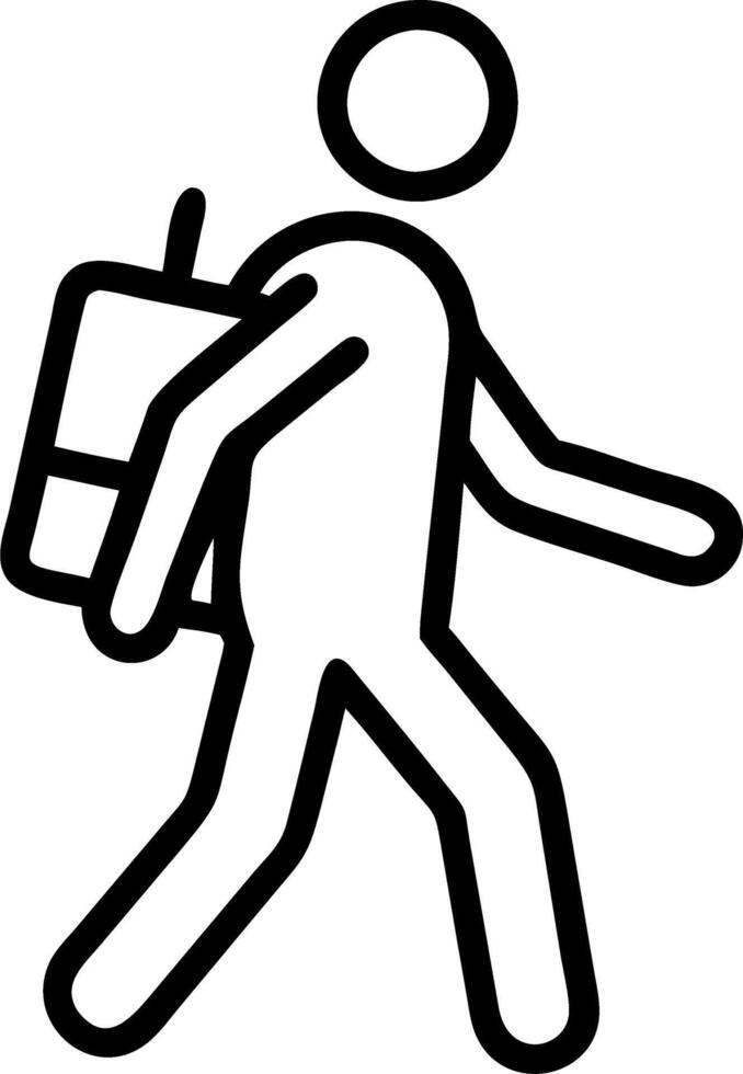 Solo Traveler Exploring a Bustling City Street with Copy Space vector