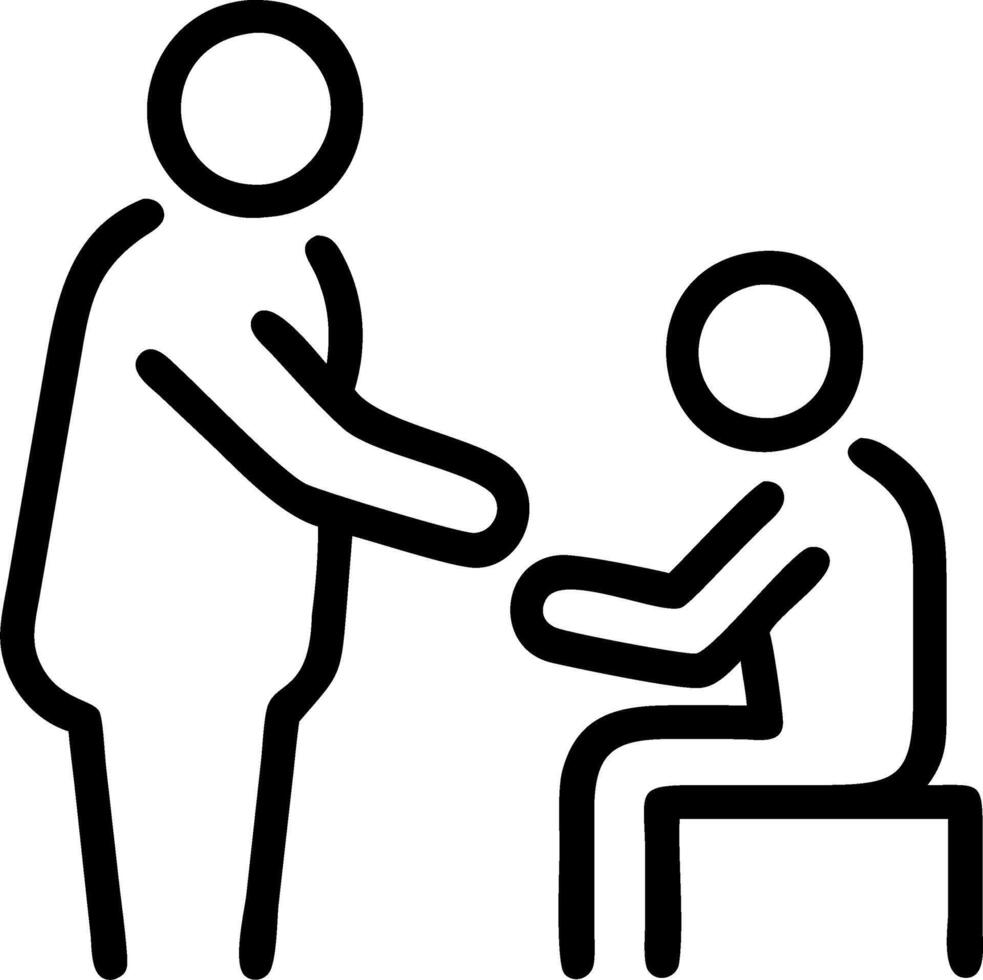 Soft abstract of a caregiver helping an elderly person with medication vector