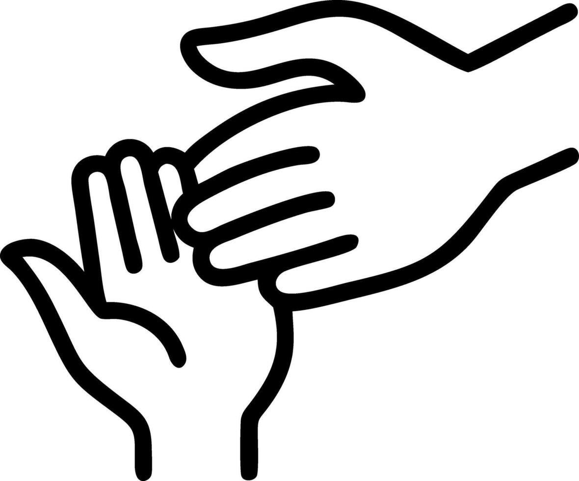 Soft abstract of a caregiver massaging an elderly persons hands vector