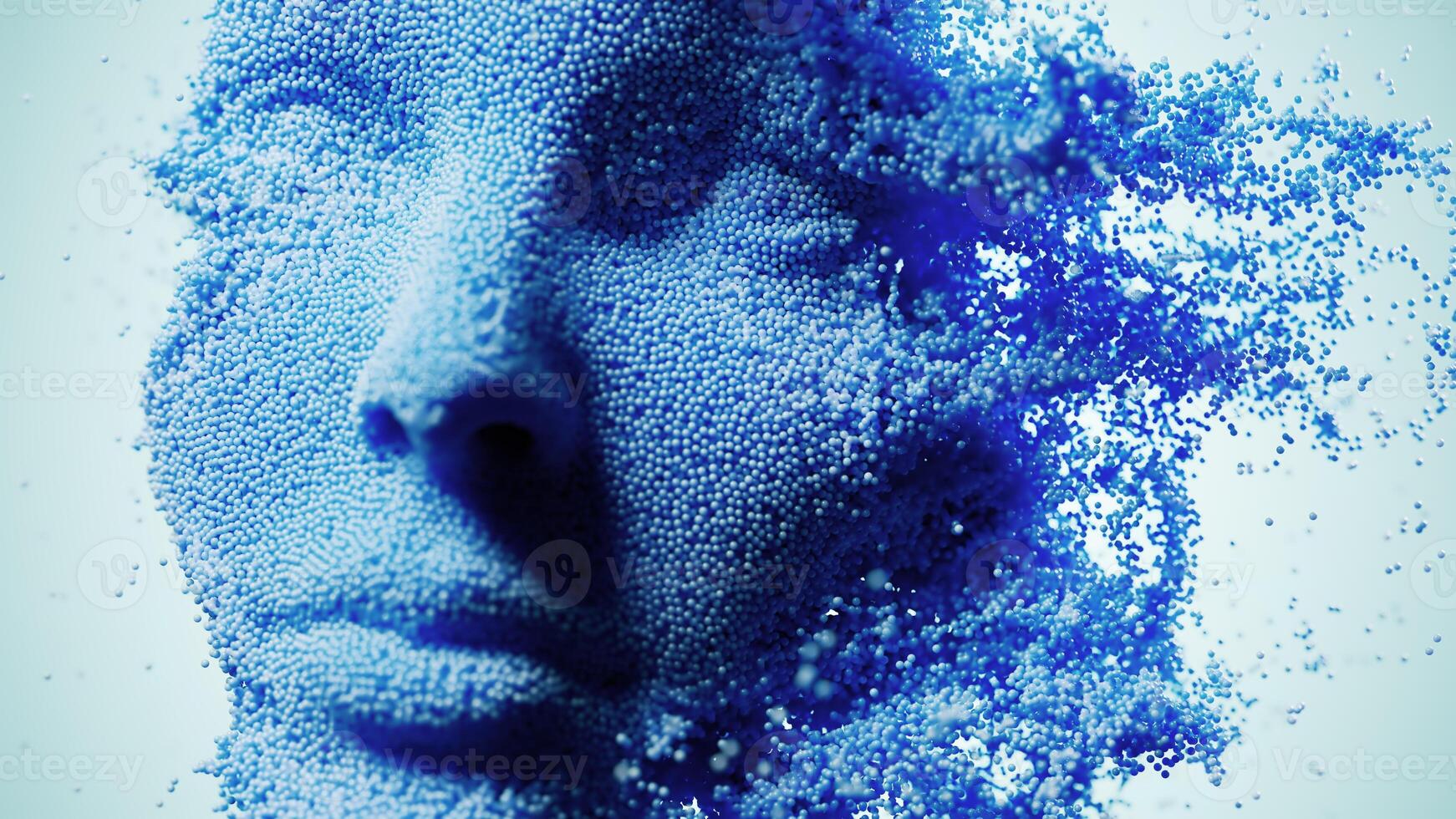 Serenity in Chaos. A Harmonious Fusion of Blue Particles photo