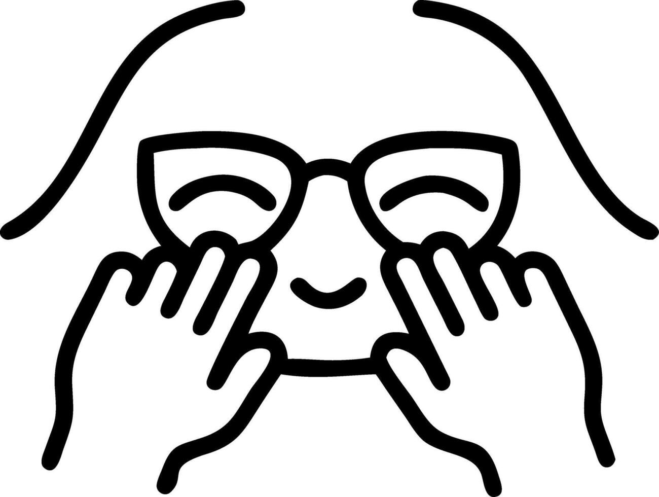 Macro shot of reading glasses being placed on an elderly persons nose vector