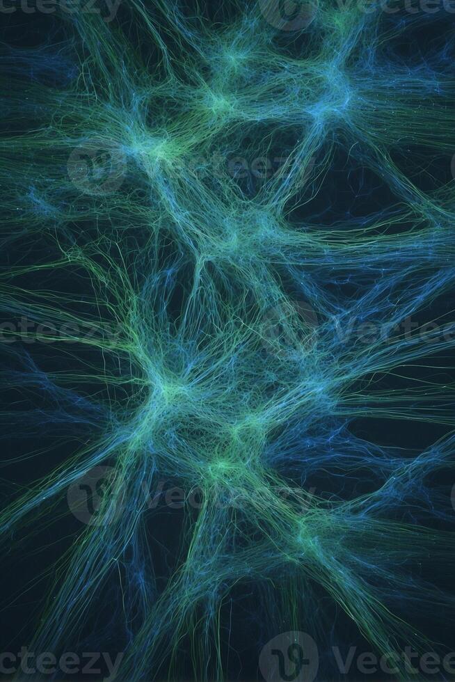Abstract background of green and blue lines photo