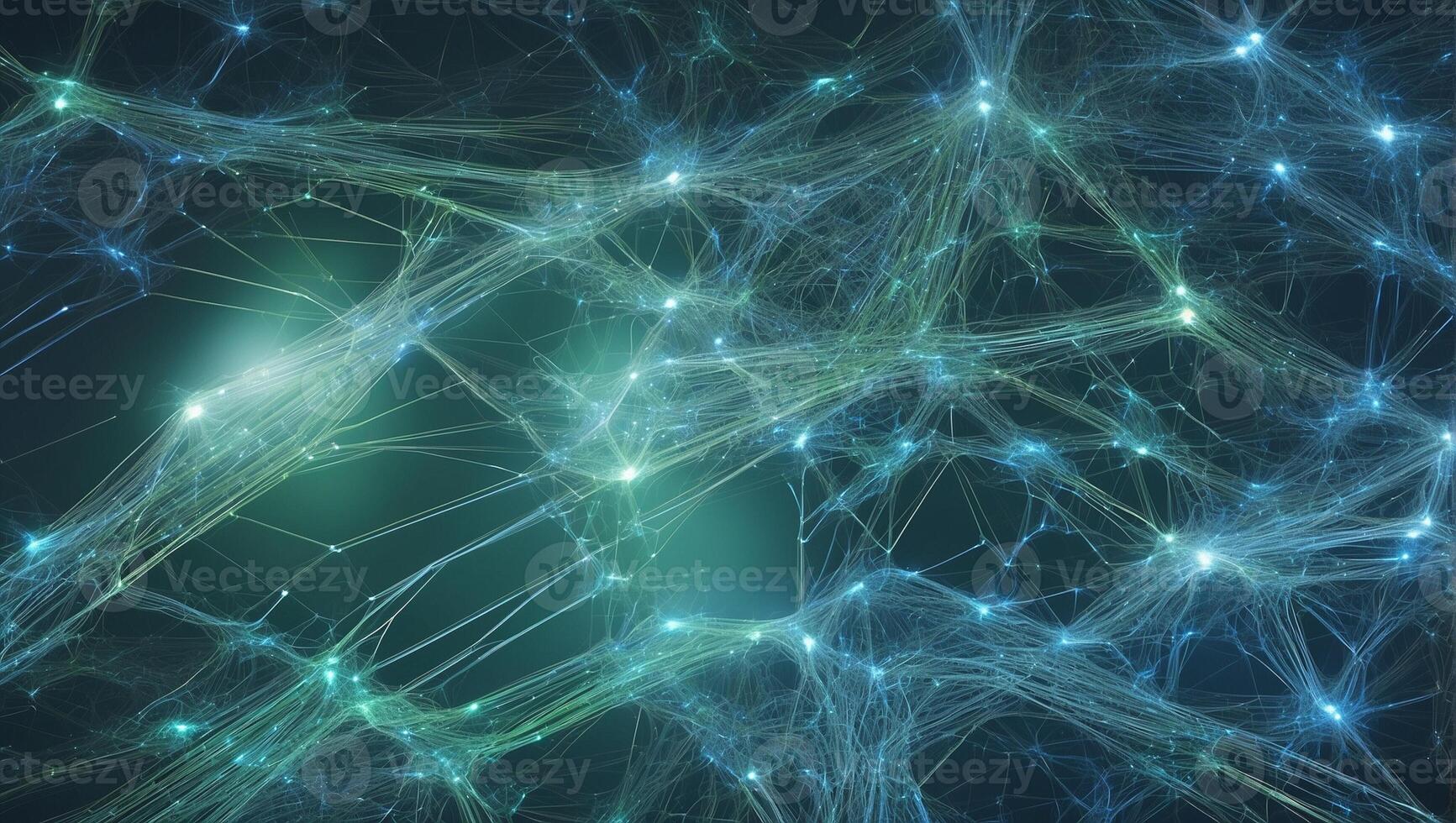 Abstract background of network of blue and green lines photo