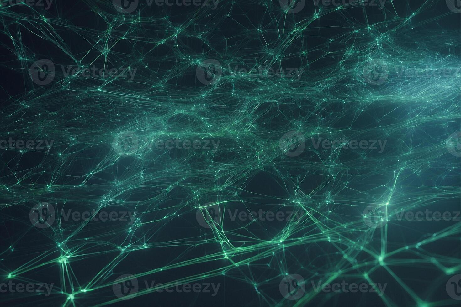 Abstract background of green lines and dots photo