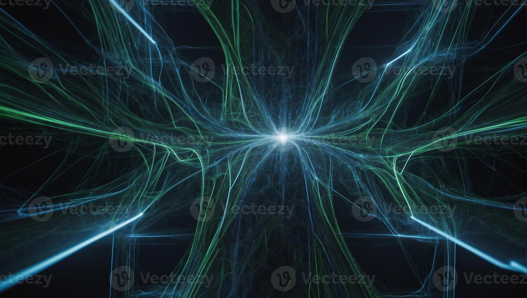 Abstract background with green lines and light photo