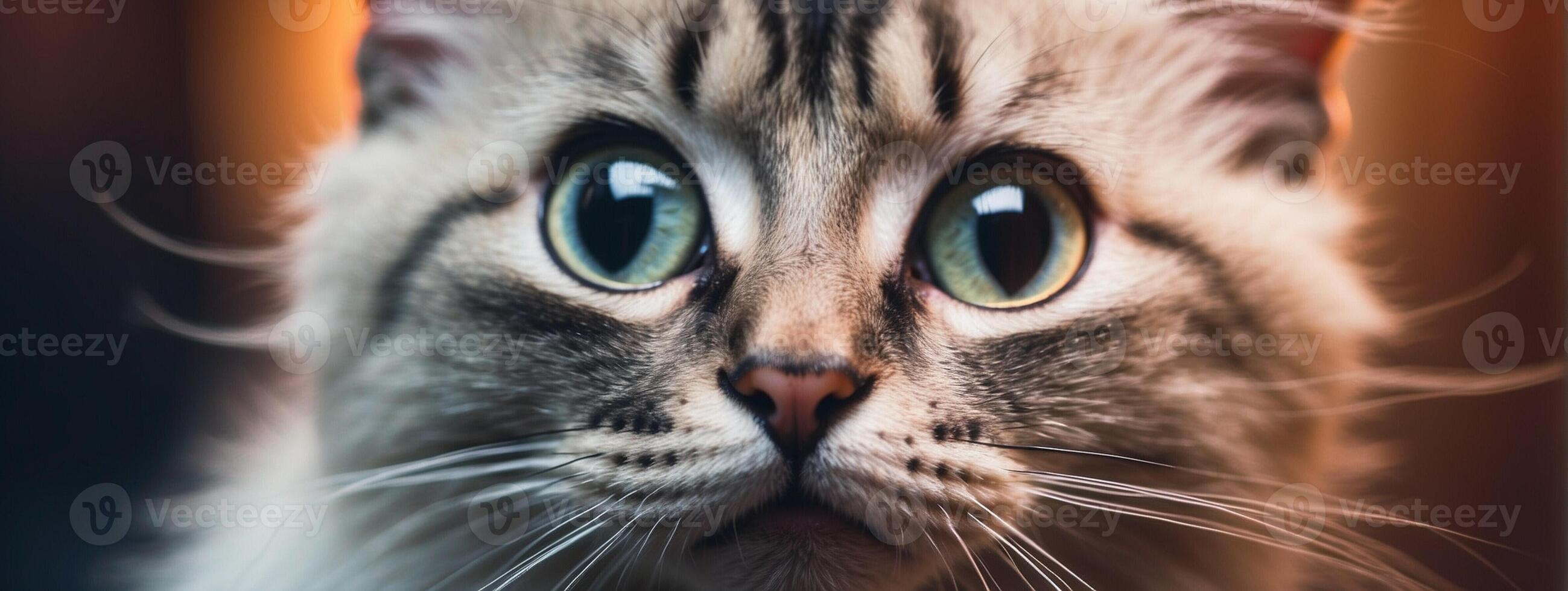 A close up of a cat with big eyes photo