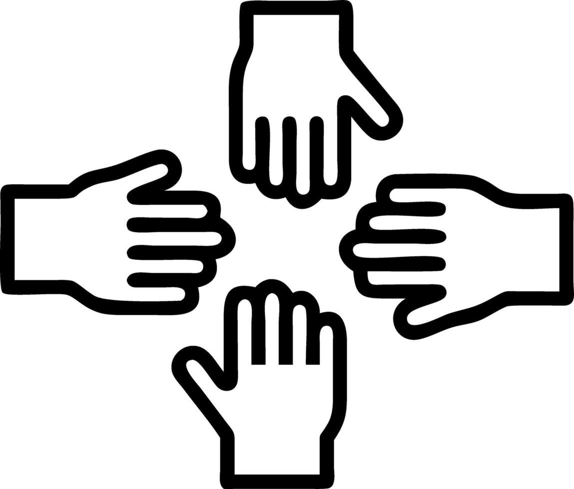 Macro of Team Members Reaching for a Project File vector
