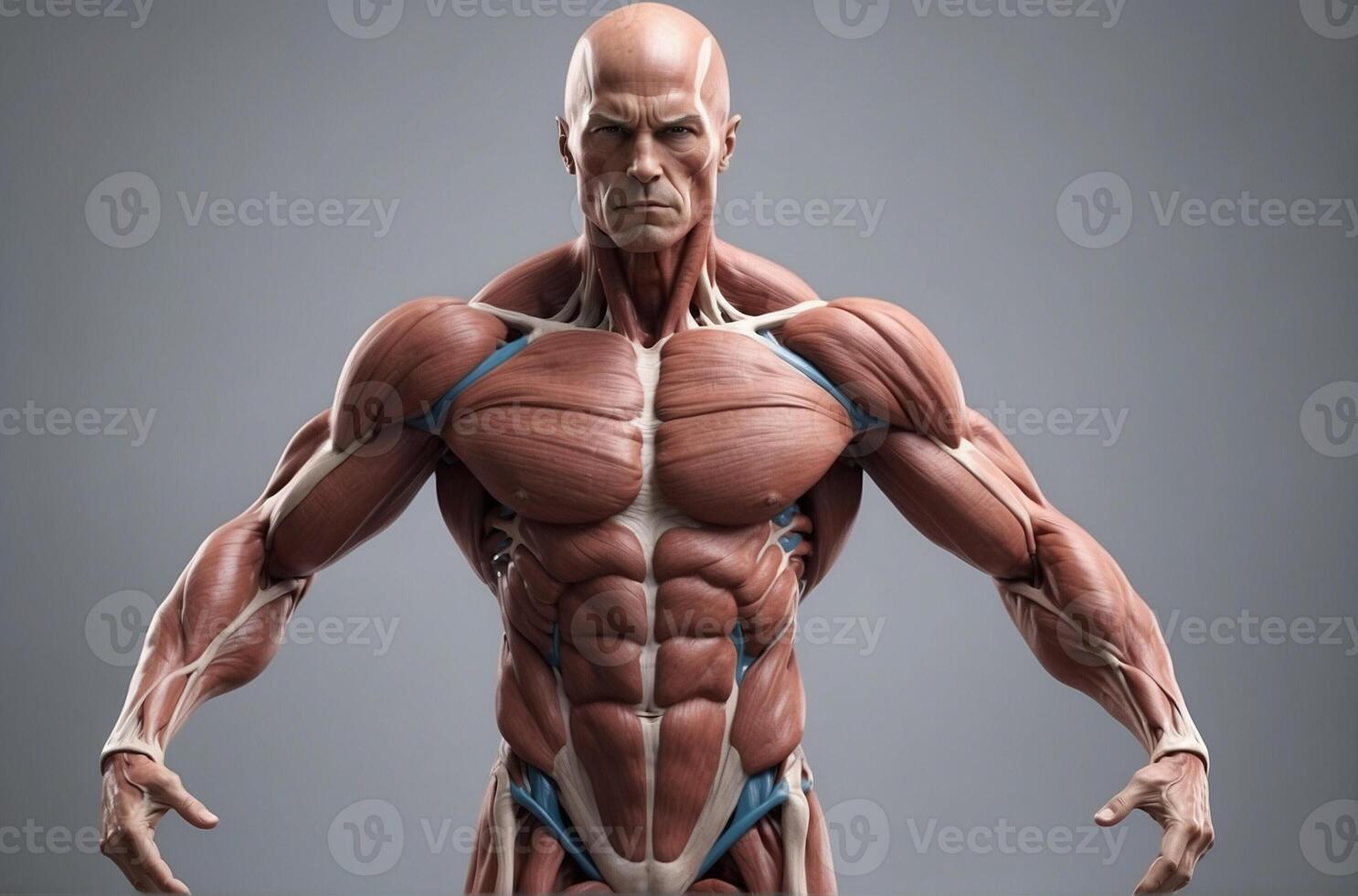 The muscles of a man are shown in this image photo