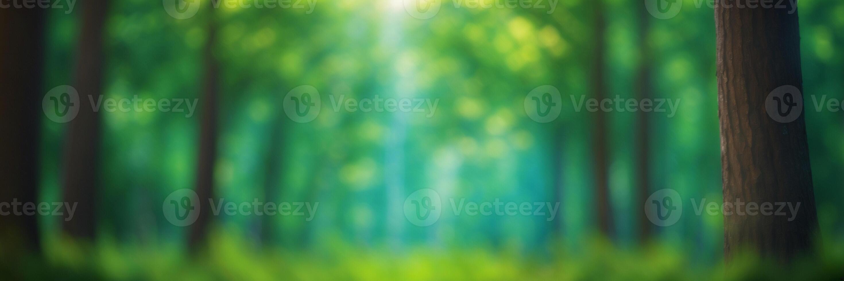 An abstract image of a forest with trees and grass photo
