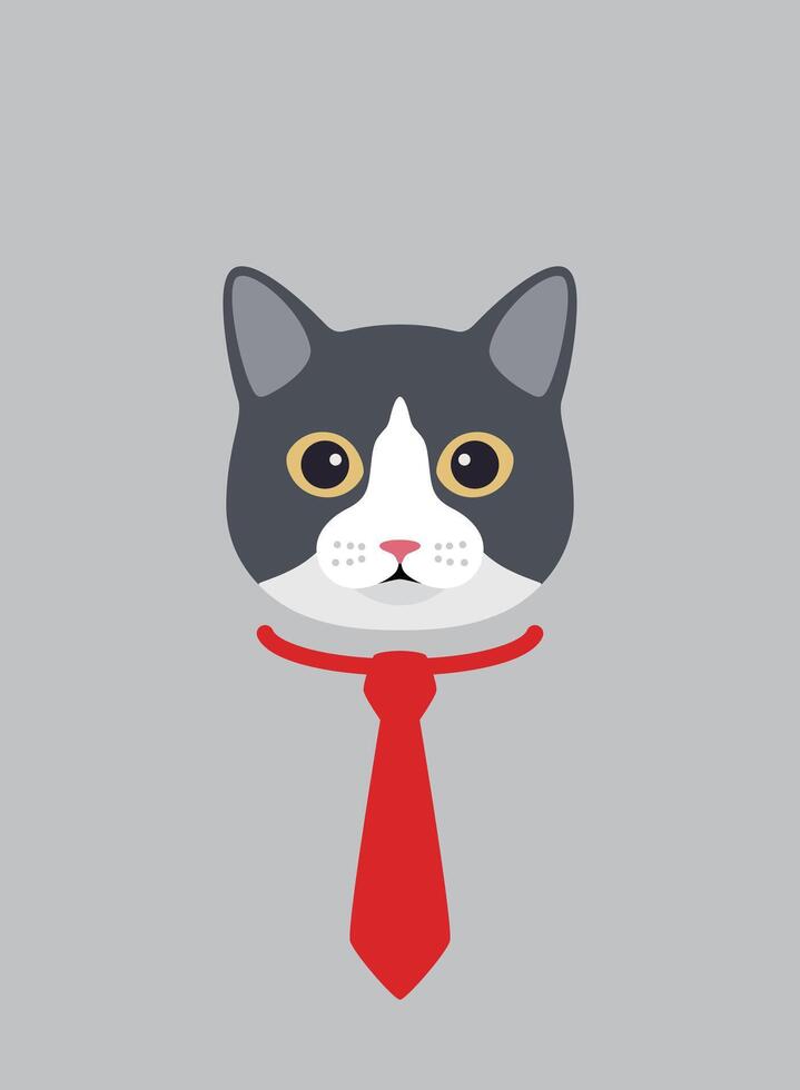 Portrait of cat, wearing scarf, like a student, cool style, cosplay vector