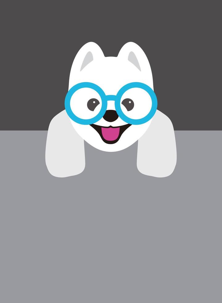 Portrait of baby dog, wearing something, cool style vector