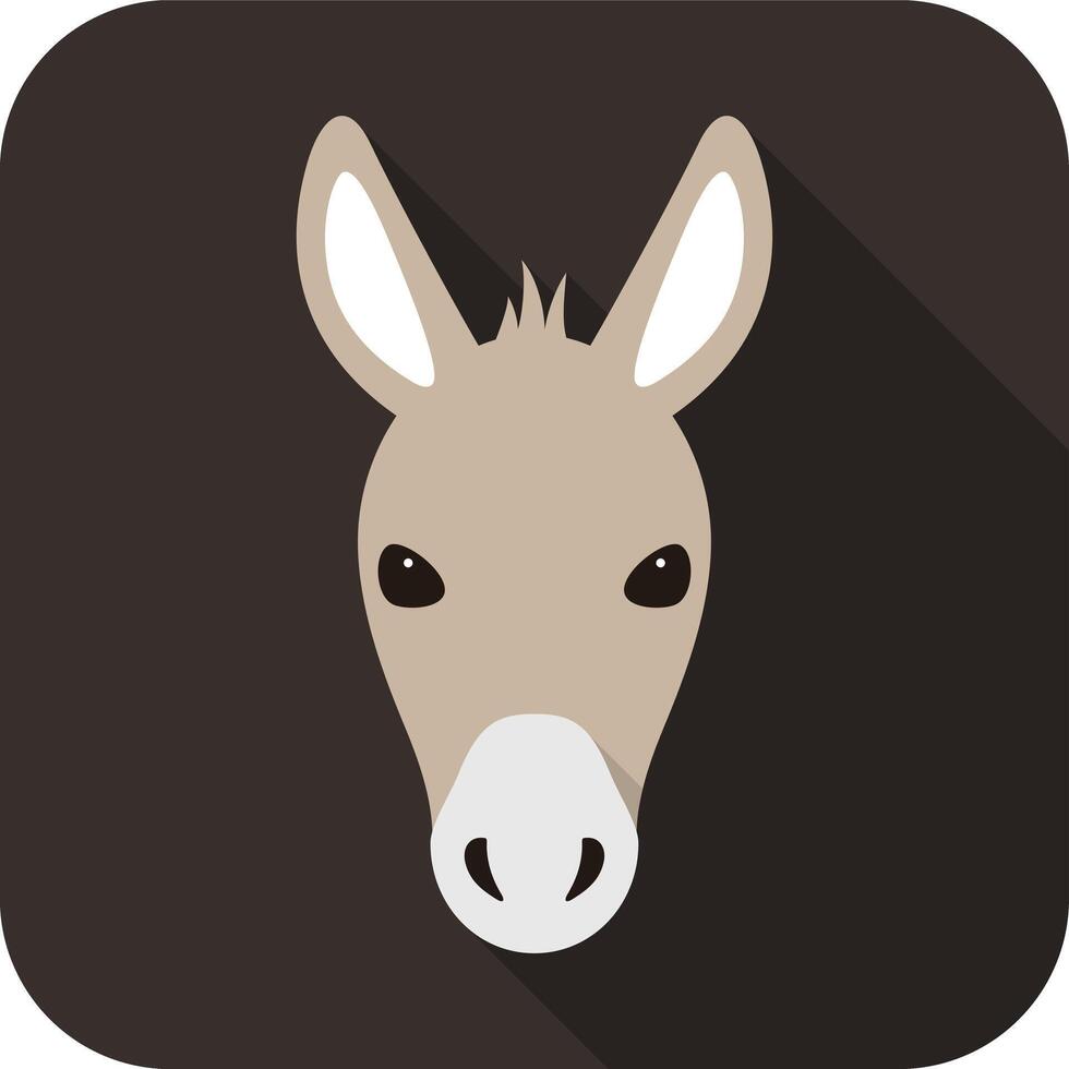 Donkey face flat icon simple design illustration vector
