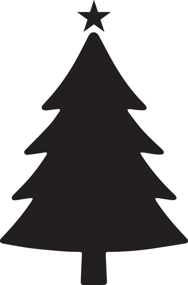 Black and White Christmas Tree Silhouette Elegant Holiday Design vector