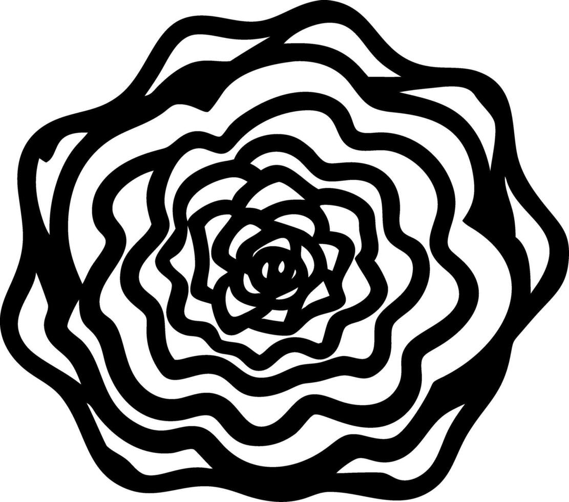 Abstract Black Line Floral Design for Tattoos and Coloring Books vector