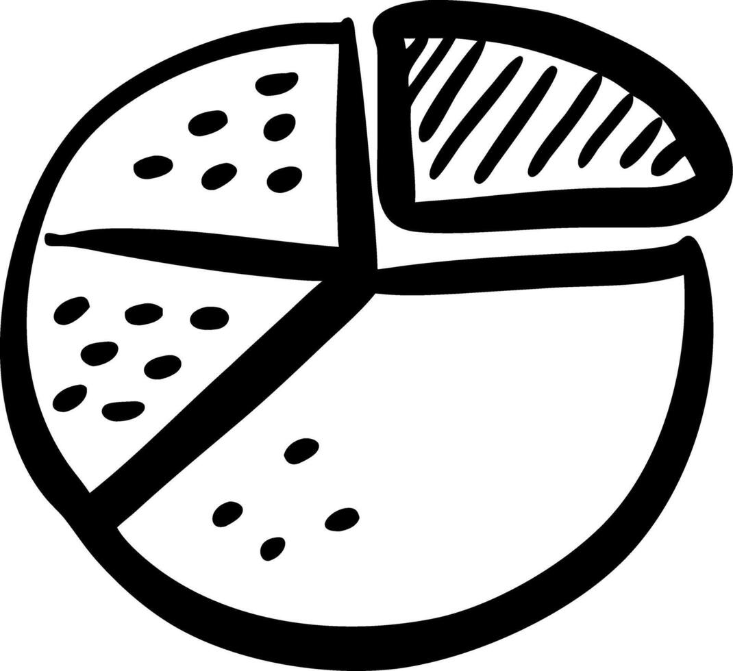 Abstract Hand Drawn Pie Chart for Business and Data Analysis Visuals vector