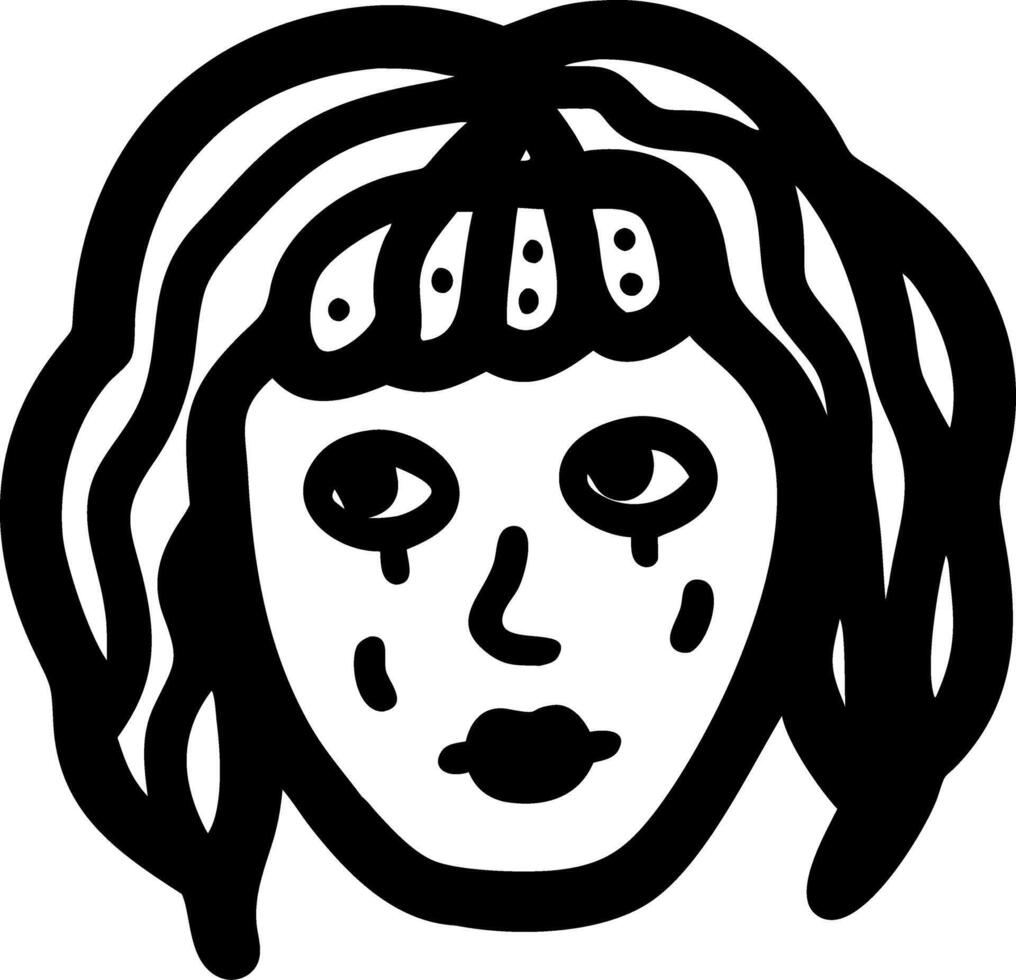 Abstract Minimalist Female Face Art for Design and Tattoos vector