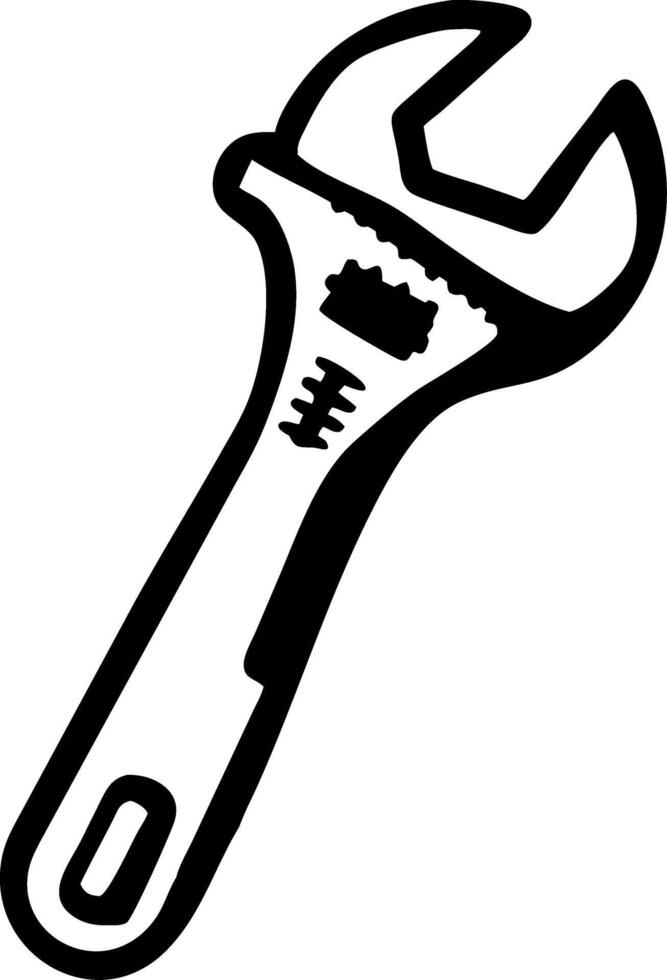 Adjustable Wrench Illustration for DIY Projects and Technical Design vector