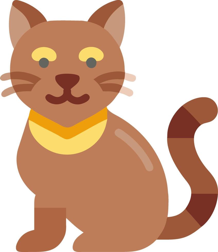 Adorable Cartoon Cat With Collar for Kids Illustrations and Design Projects vector