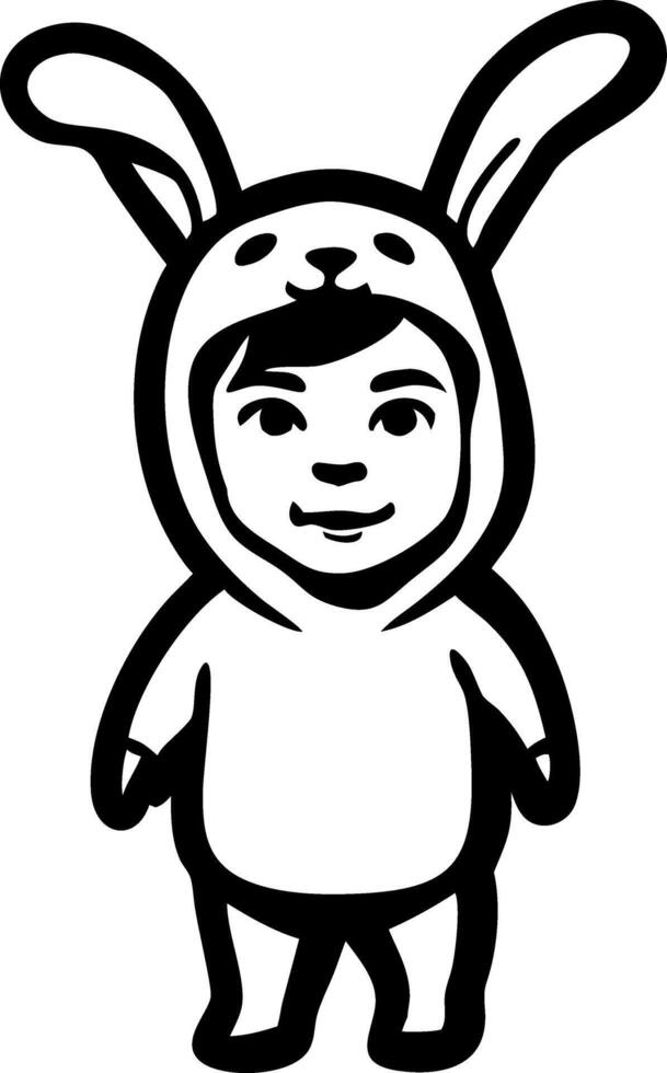 Adorable Child in Bunny Costume for Children's Projects vector