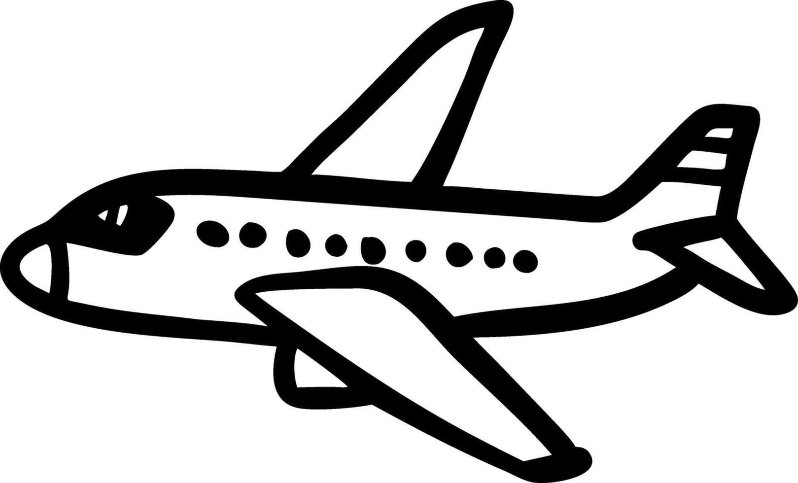 Airplane Outline for Travel Themed Design Projects and Coloring Books vector