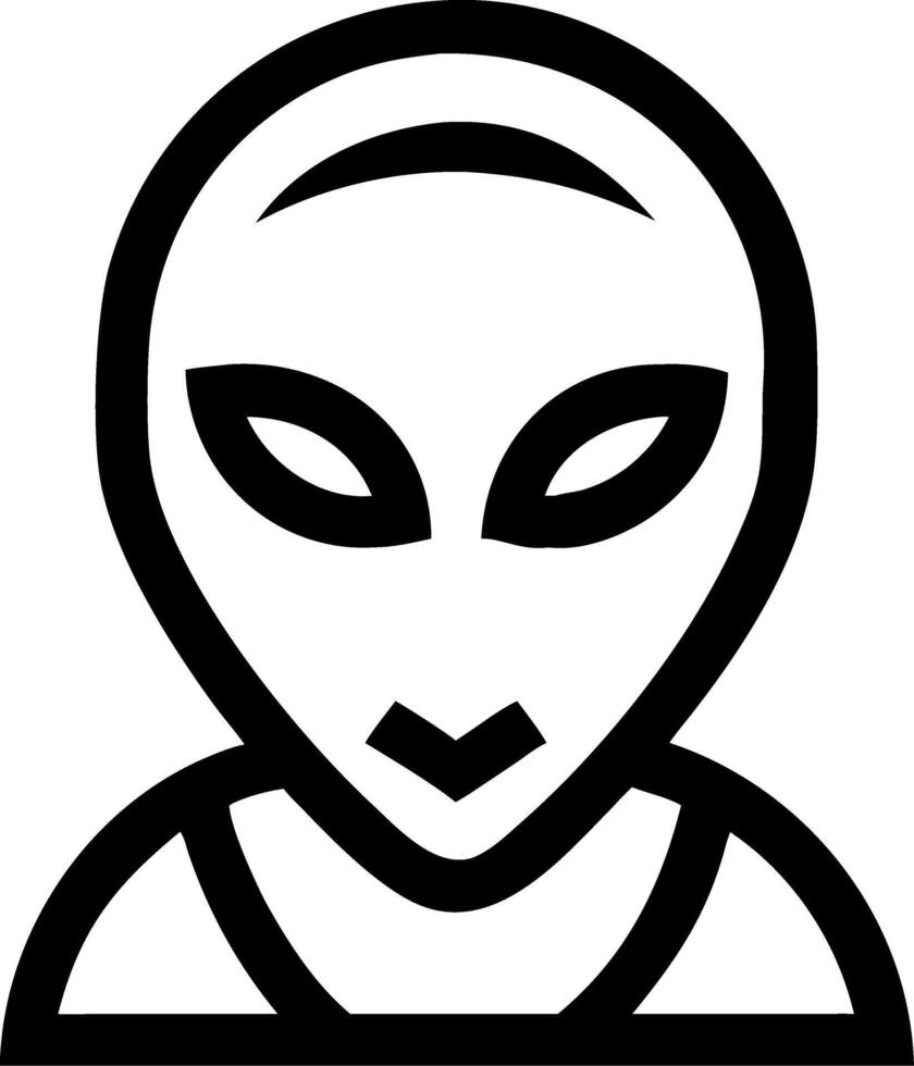 Alien Head Minimalist Art for Tattoos and Sci-Fi Designs vector