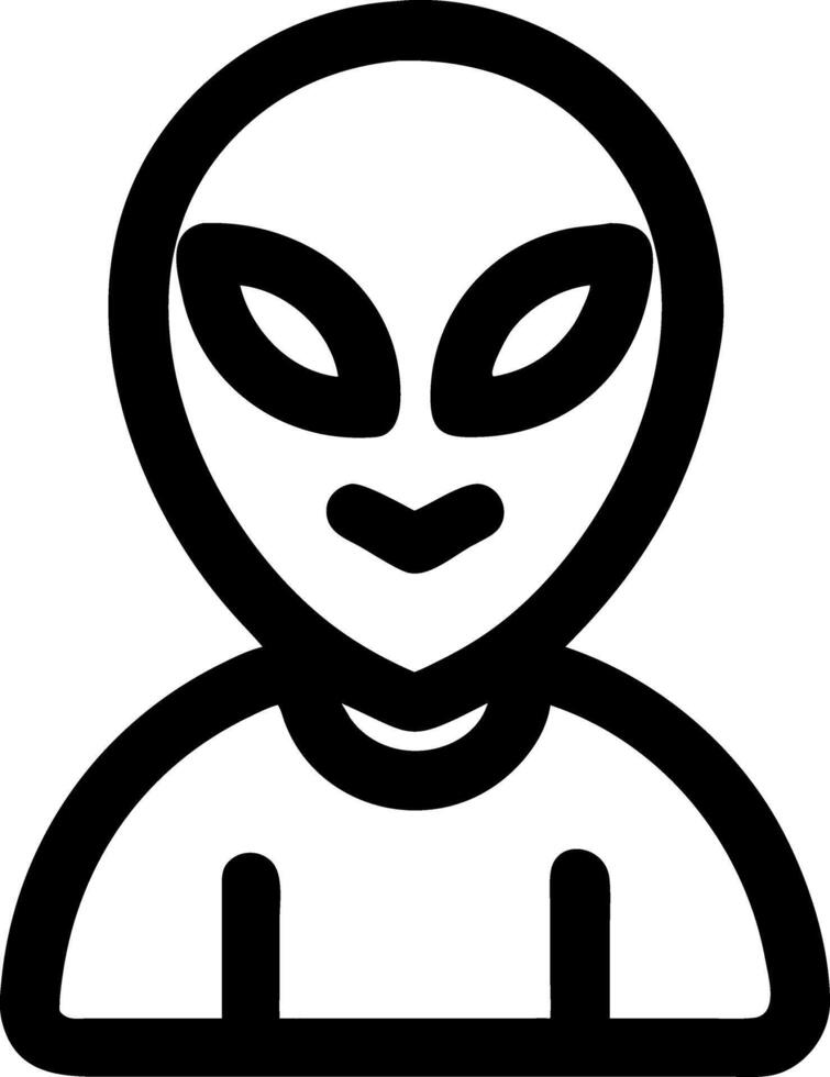 Alien Black and White Extraterrestrial Face Design for Tattoos and Stickers vector