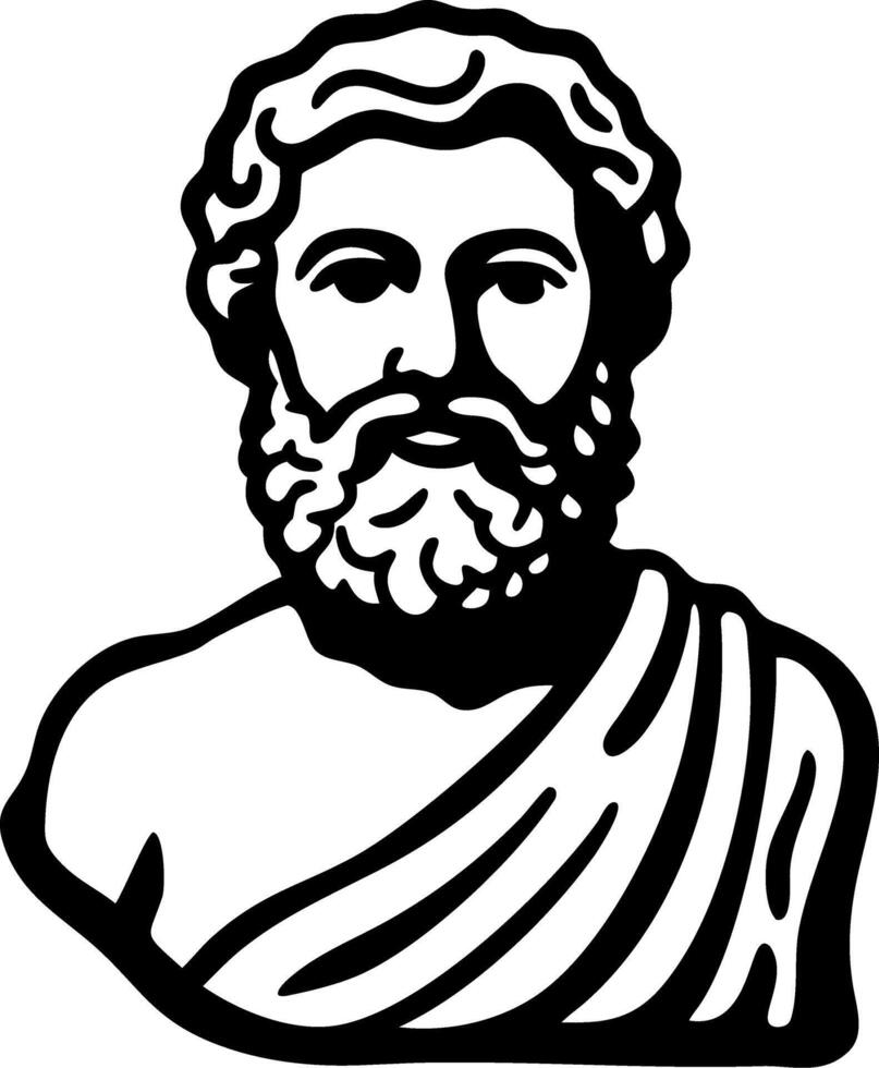 Ancient Greek Philosopher Bust Illustration for Educational and Artistic Design vector
