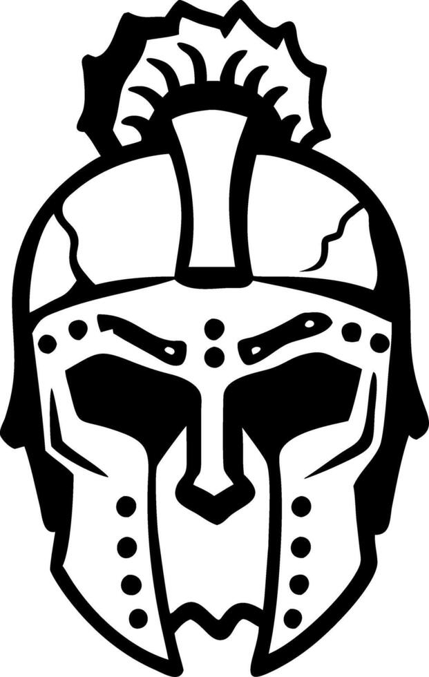 Ancient Warrior Spartan Helmet Illustration vector