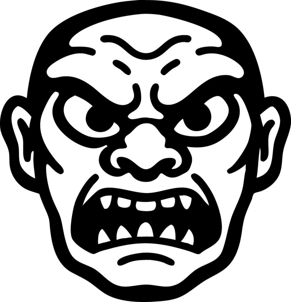 Angry Face Illustration for Tattoo or Graphic Design Use vector