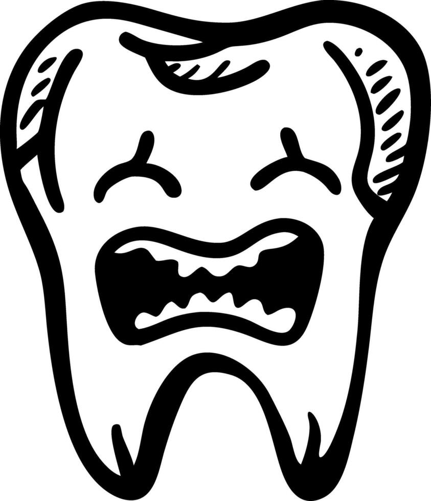 Angry Tooth Character Illustration for Dental Health Concepts vector