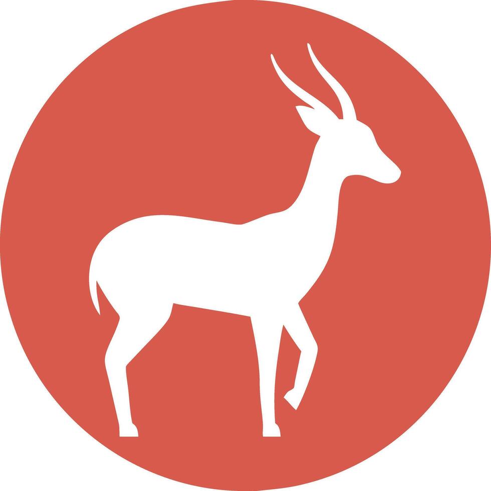 Antelope Silhouette Illustration on Vibrant Circular Background vector