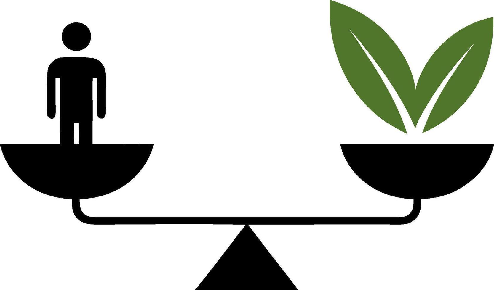 Balance Between Humanity and Nature Illustration for Sustainability Concepts vector