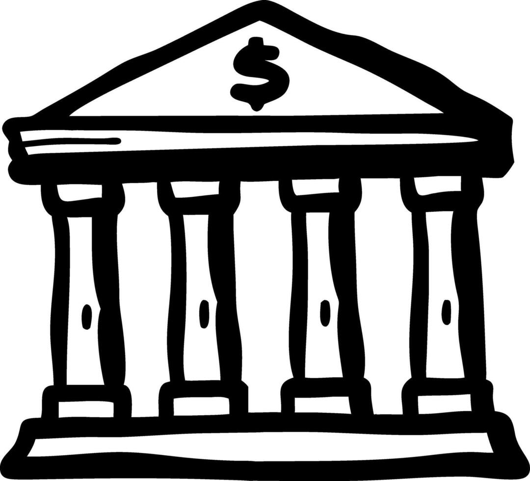 Bank Building Illustration with Dollar Symbol for Financial Concepts vector