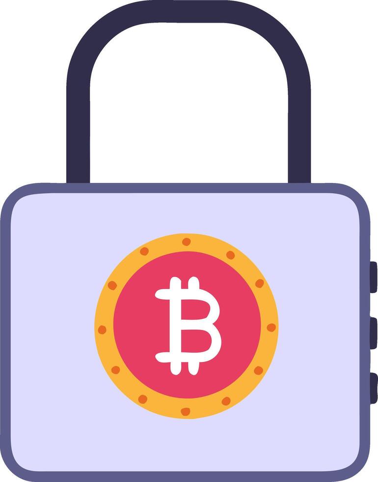 Bitcoin Security Lock Cryptocurrency for Digital Financial Protection vector