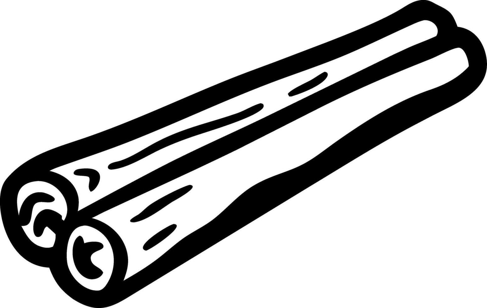 Black And White Cinnamon Stick Illustration for Culinary and Spice Designs vector