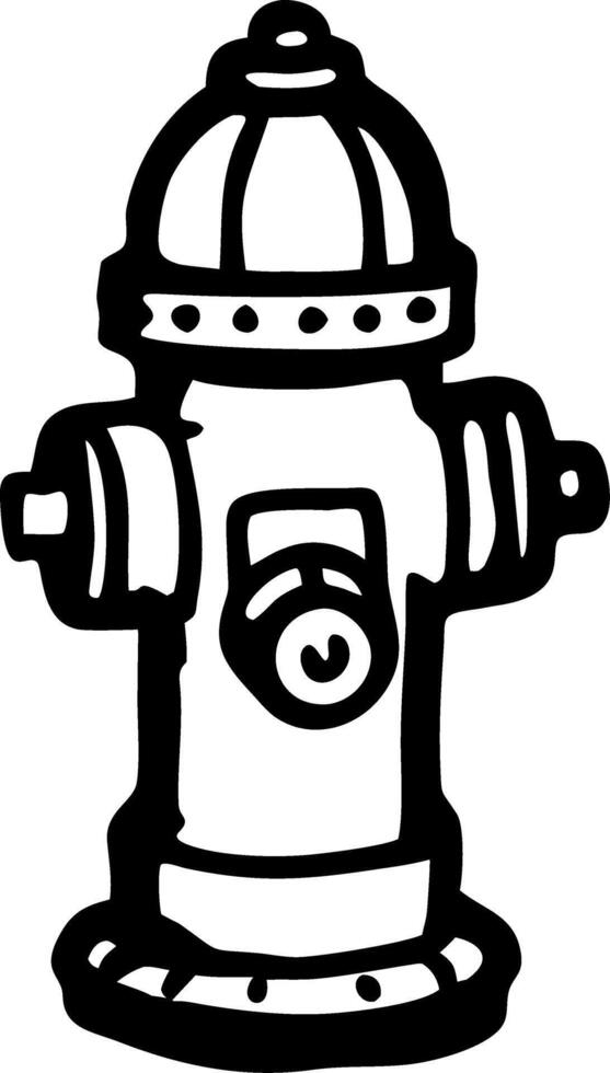 Black and White Fire Hydrant Illustration for Safety Design Projects vector