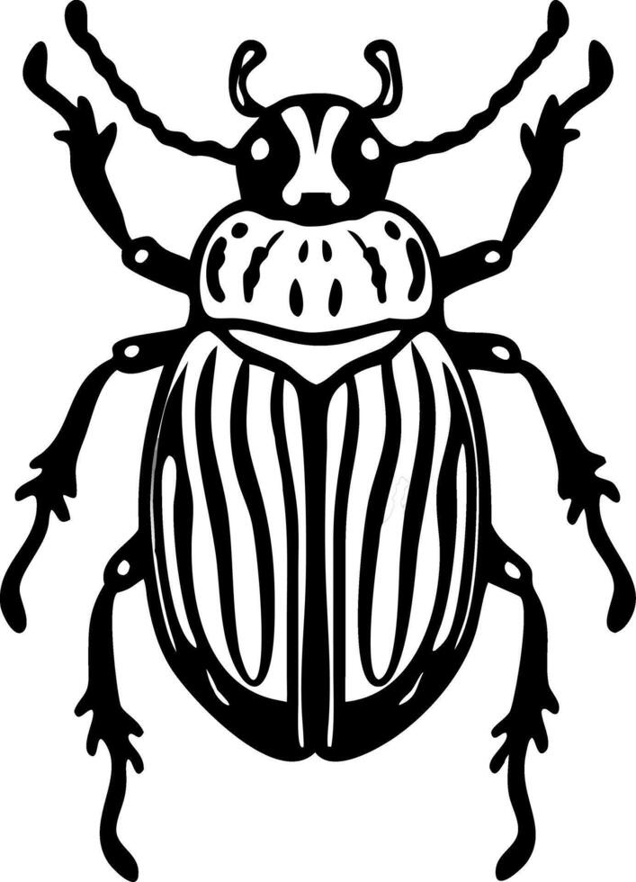 Black and White Beetle Illustration for Design Projects vector