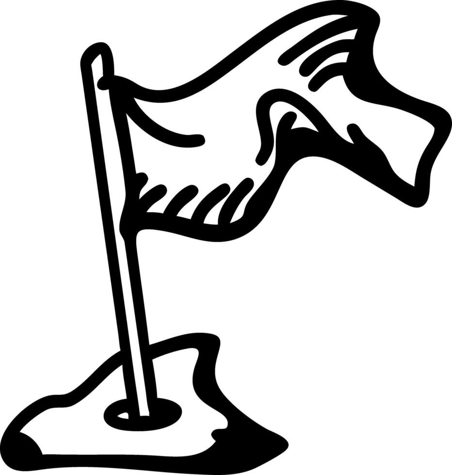 Black and White Waving Flag Illustration for Design and Decor Projects vector