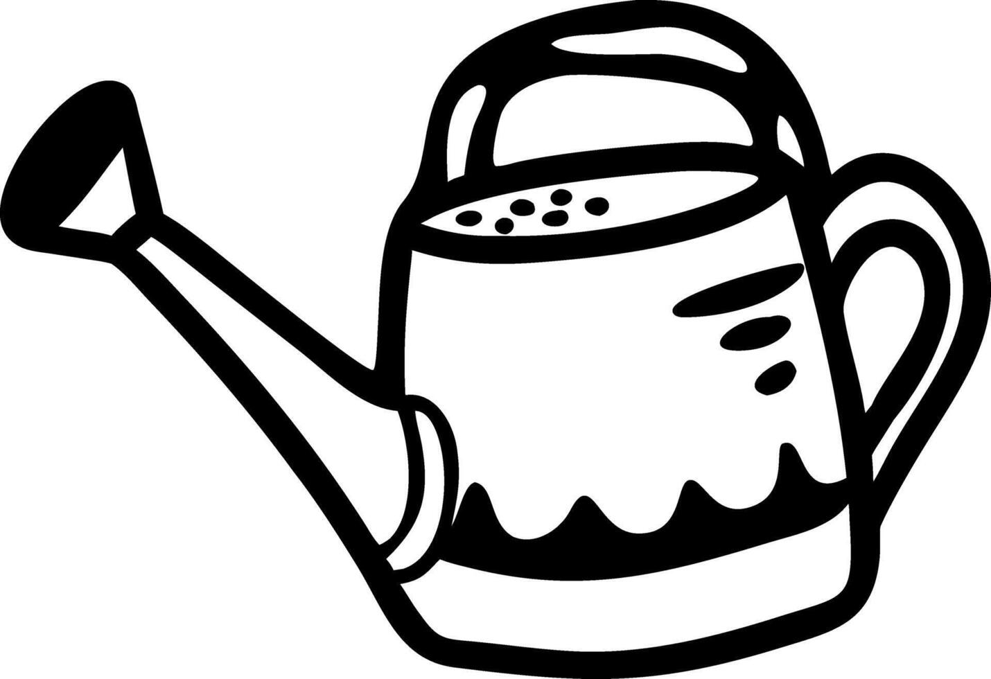 Black and White Watering Can Illustration for Gardening Designs vector