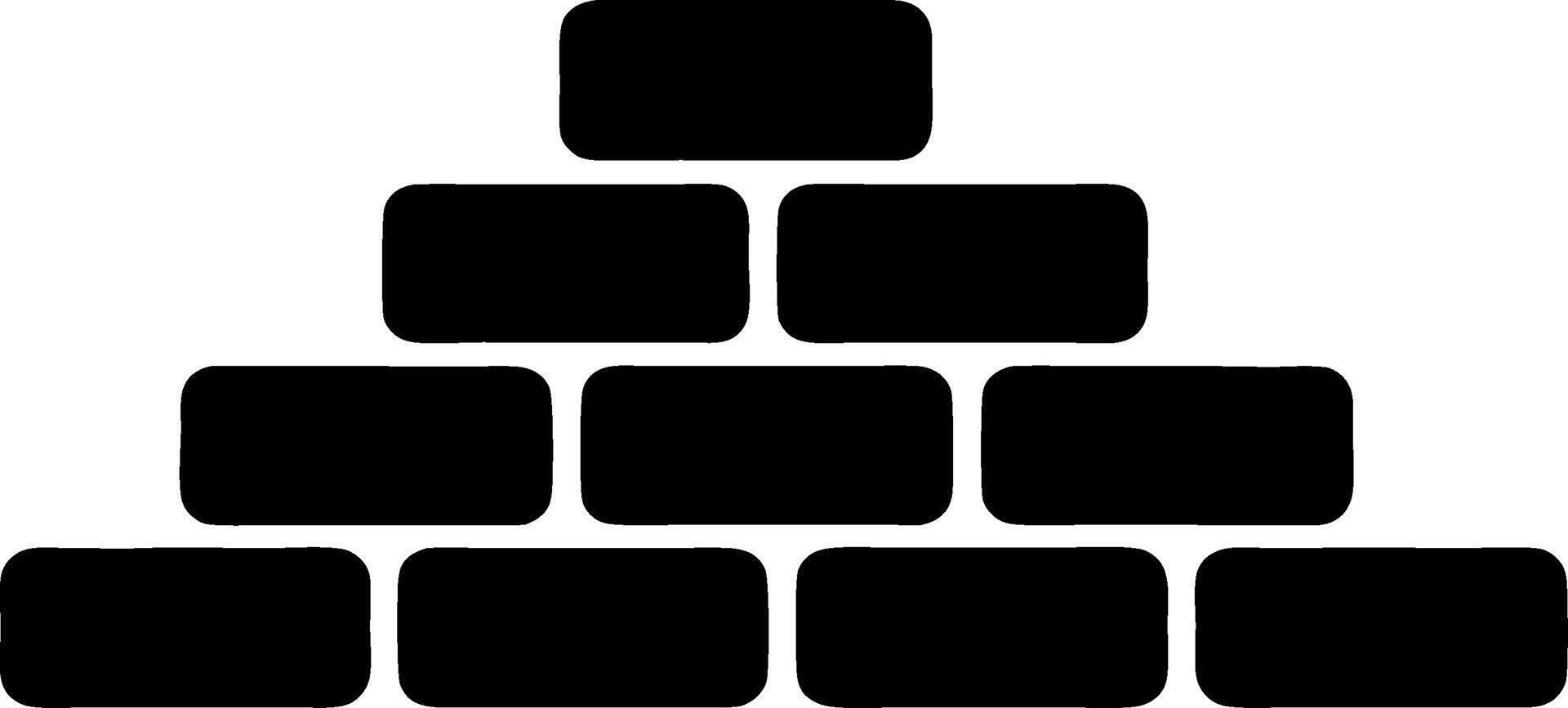 Black Brick Wall Symbolizing Construction Foundation and Strength vector