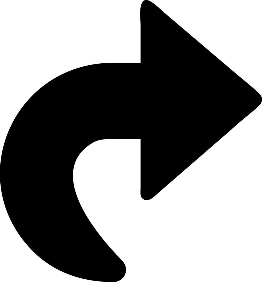 Black Curved Arrow for Navigation and UI Design vector