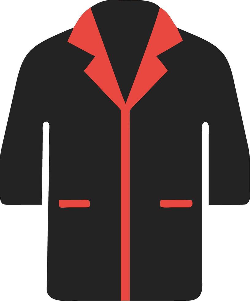Black Coat with Red Lapel Minimalist Illustration for Fashion Design vector