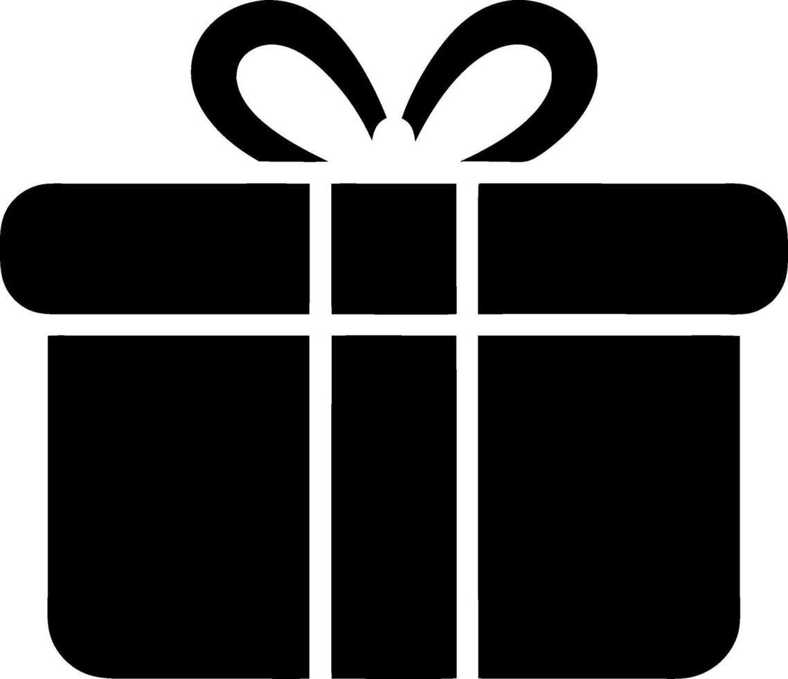 Black Gift Box Silhouette with Ribbon for Celebrations and Events Design vector