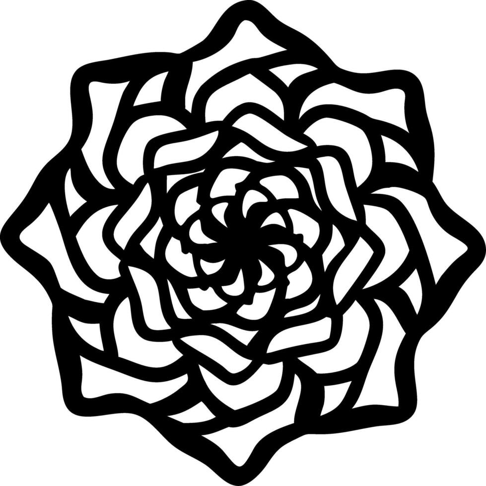 Black Floral Mandala Design for Creative Art Projects and Decor vector